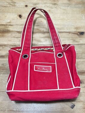 Vintage Vera Bradley Red Nautical Canvas Tote Retired